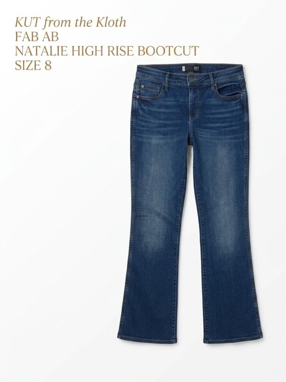 KUT from the Kloth Natalie High Rise Fab Ab Bootcut Jeans Size 8